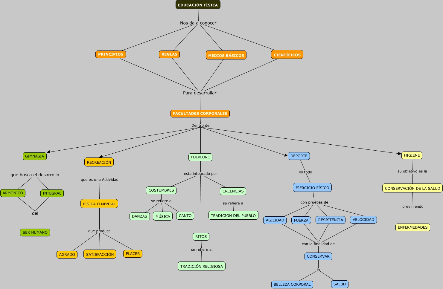 MAPA CONCEPTUAL EDUCACIÓN FISICA